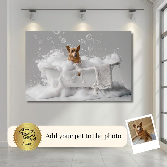 Custom Dog ArtCustom Dog Art | Place Your Dog in a Bubble Bath