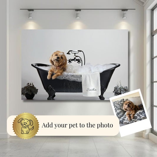 Custom Dog ArtCustom Dog in Bathtub Art | Pet Portrait