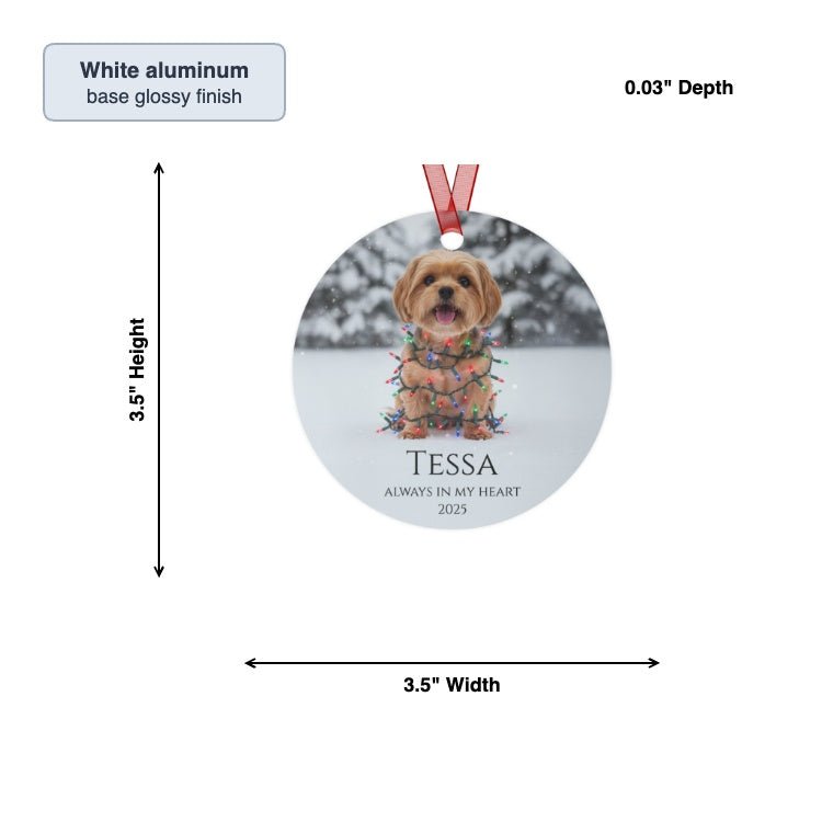 Custom Dog ArtCustom Dog Memorial Ornament | Personalized Pet Portrait Keepsake | Forever in My Heart Christmas Ornament Gift