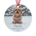 Load image into Gallery viewer, Custom Dog ArtCustom Dog Memorial Ornament | Personalized Pet Portrait Keepsake | Forever in My Heart Christmas Ornament Gift
