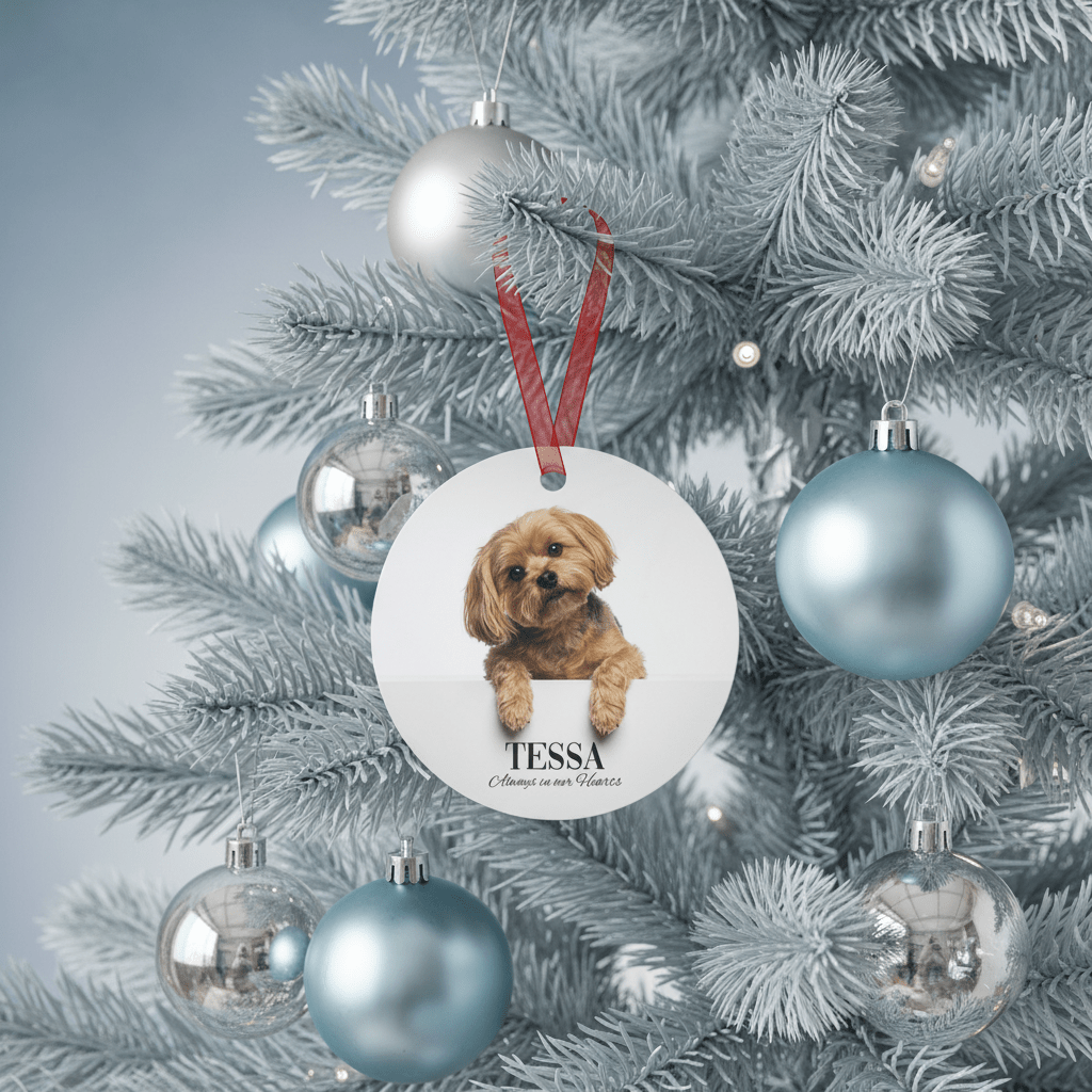 Custom Dog ArtCustom Dog Memorial Photo Ornament | Personalized Dog Loss Gift Keepsake