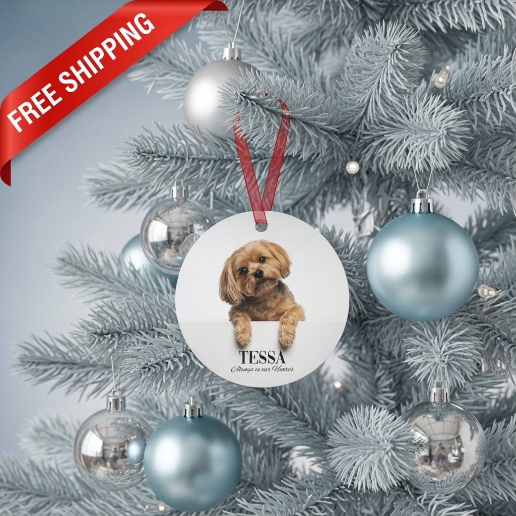 Custom Dog ArtCustom Dog Memorial Photo Ornament | Personalized Dog Loss Gift Keepsake