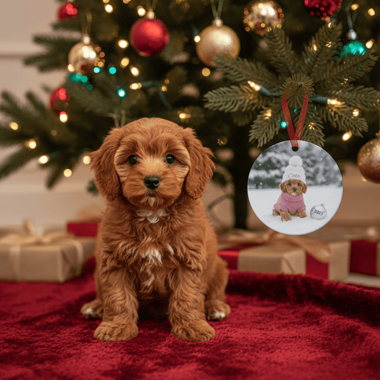 Custom Dog ArtCustom Dog Photo Ornament | Personalized Pet Memorial Gift | Christmas Ornament with Dog’s Picture and Name | Pet Keepsake