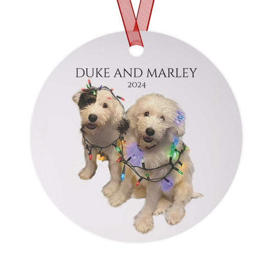 Custom Dog ArtCustom Pet Ornament from Photo - Personalized Dog Metal Ornament with Name - Custom Dog Portrait - Dog Memorial Gift - Ideal for Dog Lovers