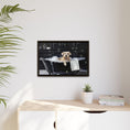 Load image into Gallery viewer, Custom Dog ArtDog Bath Time Framed Art, Pet Lovers Decor, Fun Home Wall Art, Dog Owner Gift, Bubble Bath Canvas, Pet Bathroom Art
