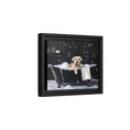 Load image into Gallery viewer, Custom Dog ArtDog Bath Time Framed Art, Pet Lovers Decor, Fun Home Wall Art, Dog Owner Gift, Bubble Bath Canvas, Pet Bathroom Art
