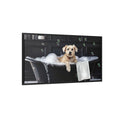 Load image into Gallery viewer, Custom Dog ArtDog Bath Time Framed Art, Pet Lovers Decor, Fun Home Wall Art, Dog Owner Gift, Bubble Bath Canvas, Pet Bathroom Art

