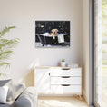 Load image into Gallery viewer, Custom Dog ArtDog Bath Time Framed Art, Pet Lovers Decor, Fun Home Wall Art, Dog Owner Gift, Bubble Bath Canvas, Pet Bathroom Art
