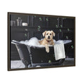 Load image into Gallery viewer, Custom Dog ArtDog Bath Time Framed Art, Pet Lovers Decor, Fun Home Wall Art, Dog Owner Gift, Bubble Bath Canvas, Pet Bathroom Art
