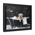 Load image into Gallery viewer, Custom Dog ArtDog Bath Time Framed Art, Pet Lovers Decor, Fun Home Wall Art, Dog Owner Gift, Bubble Bath Canvas, Pet Bathroom Art
