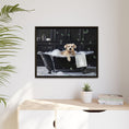 Load image into Gallery viewer, Custom Dog ArtDog Bath Time Framed Art, Pet Lovers Decor, Fun Home Wall Art, Dog Owner Gift, Bubble Bath Canvas, Pet Bathroom Art
