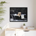 Load image into Gallery viewer, Custom Dog ArtDog Bath Time Framed Art, Pet Lovers Decor, Fun Home Wall Art, Dog Owner Gift, Bubble Bath Canvas, Pet Bathroom Art
