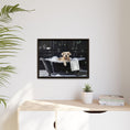 Load image into Gallery viewer, Custom Dog ArtDog Bath Time Framed Art, Pet Lovers Decor, Fun Home Wall Art, Dog Owner Gift, Bubble Bath Canvas, Pet Bathroom Art
