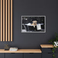Load image into Gallery viewer, Custom Dog ArtDog Bath Time Framed Art, Pet Lovers Decor, Fun Home Wall Art, Dog Owner Gift, Bubble Bath Canvas, Pet Bathroom Art
