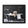 Load image into Gallery viewer, Custom Dog ArtDog Bath Time Framed Art, Pet Lovers Decor, Fun Home Wall Art, Dog Owner Gift, Bubble Bath Canvas, Pet Bathroom Art
