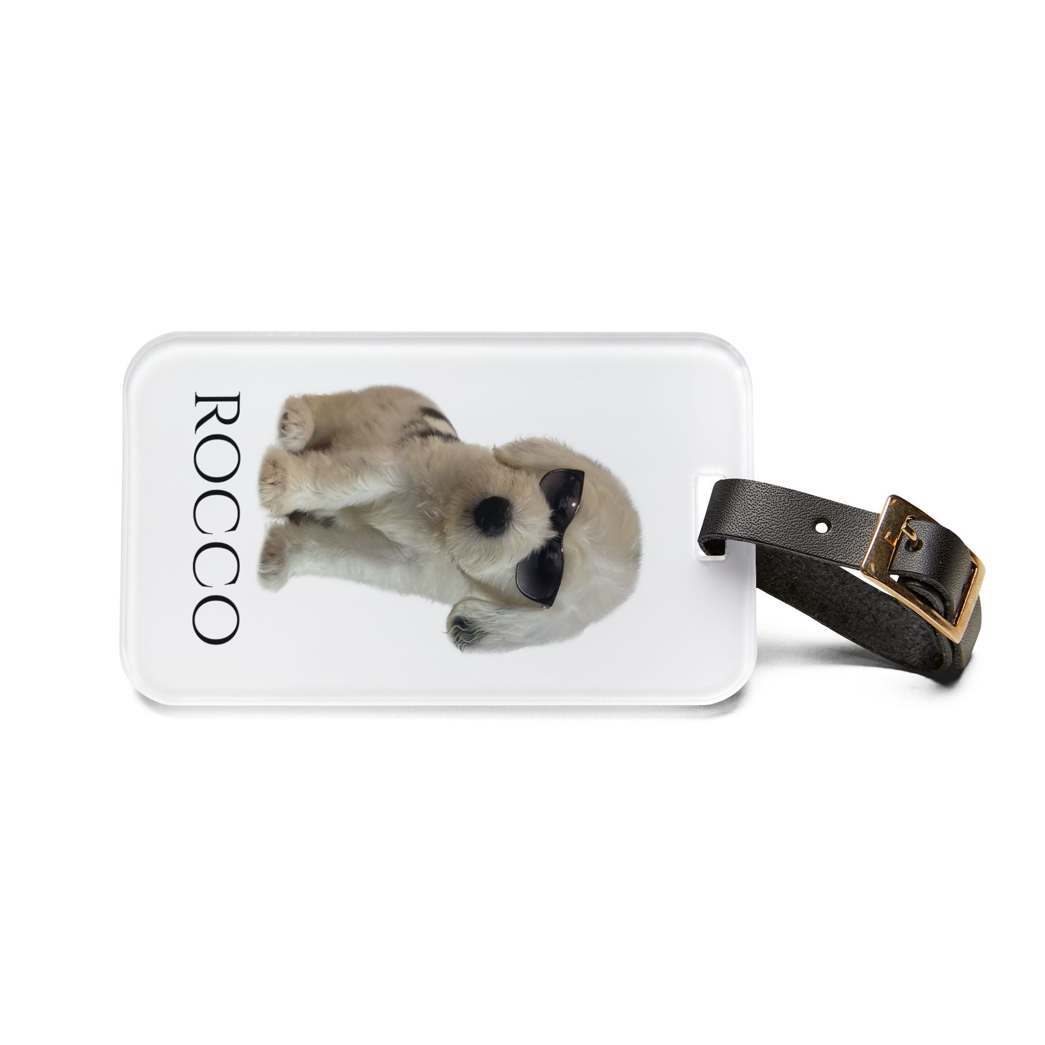 Custom Dog ArtDog Portrait Luggage Tag, Personalize with Photo and Name