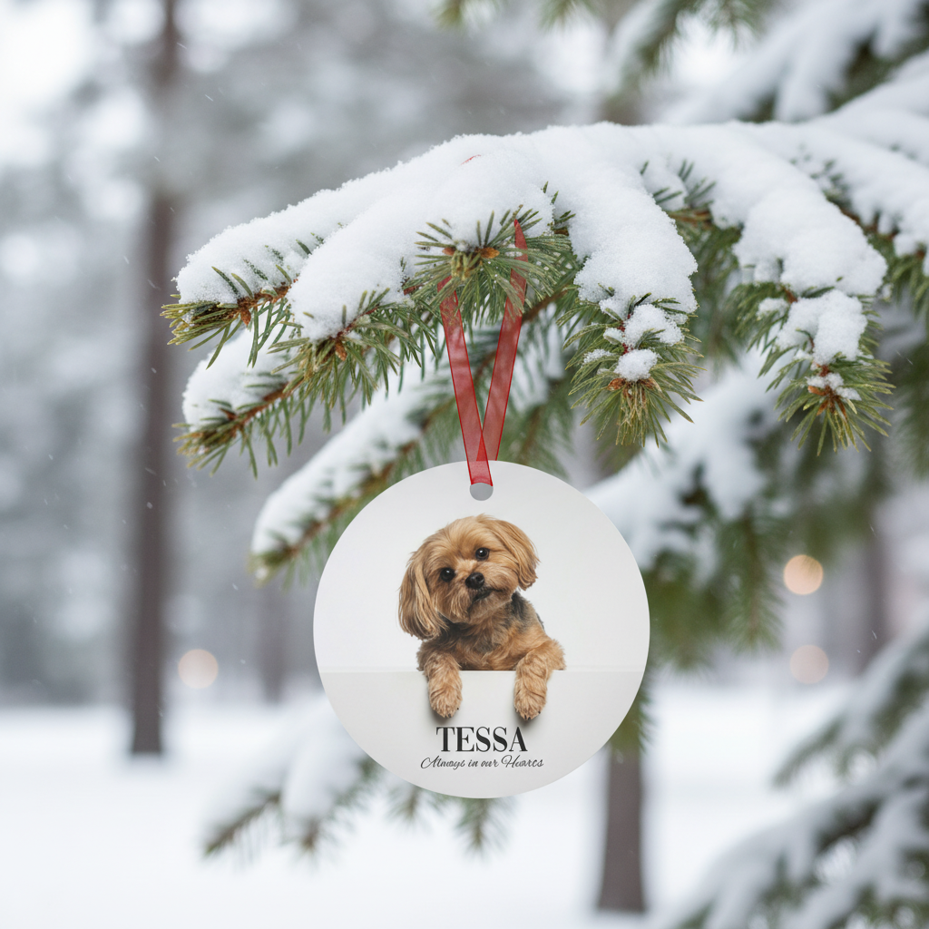 Custom Dog Memorial Photo Ornament | Personalized Dog Loss Gift Keepsake