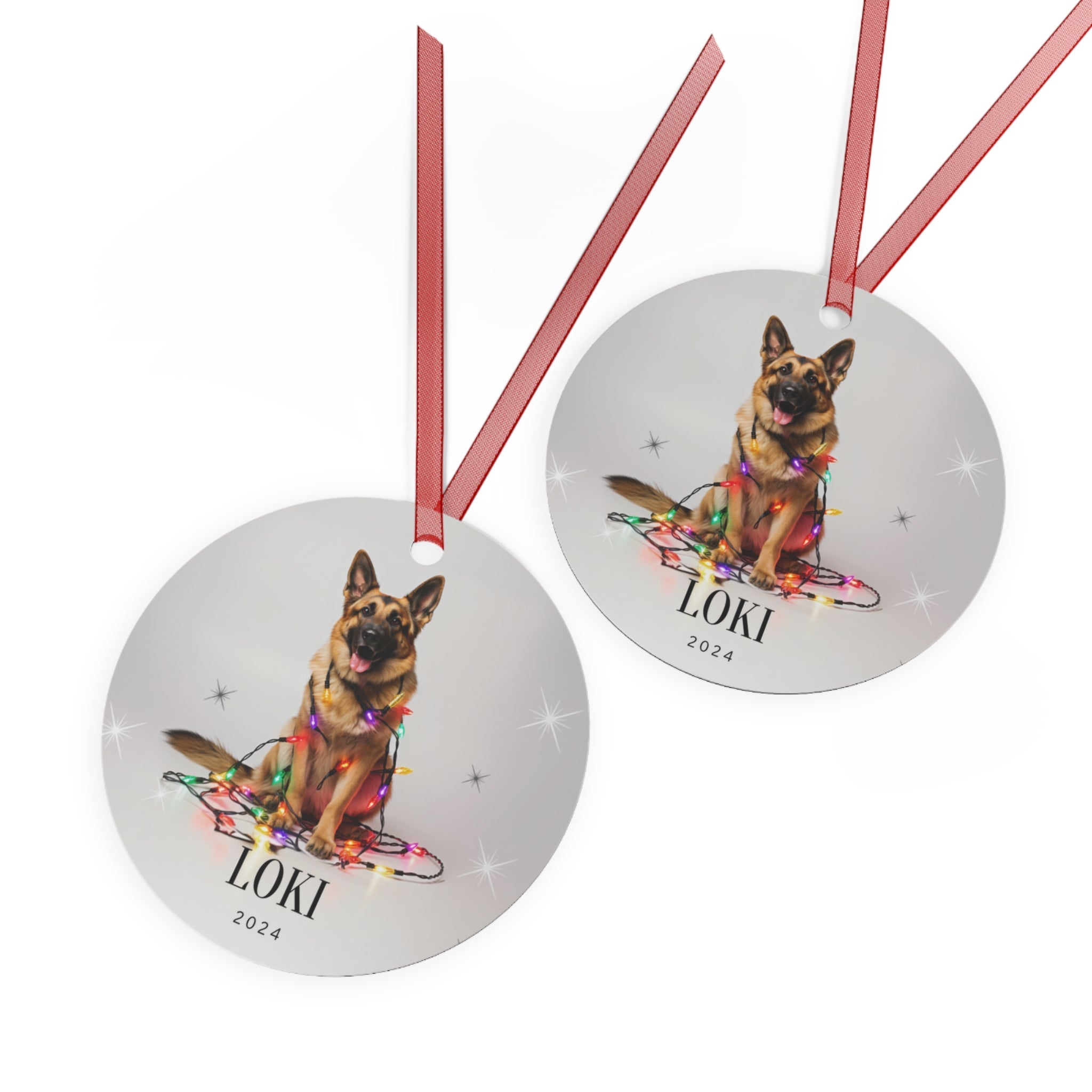 Custom Dog ArtGerman Shepherd Christmas Ornament | Personalized