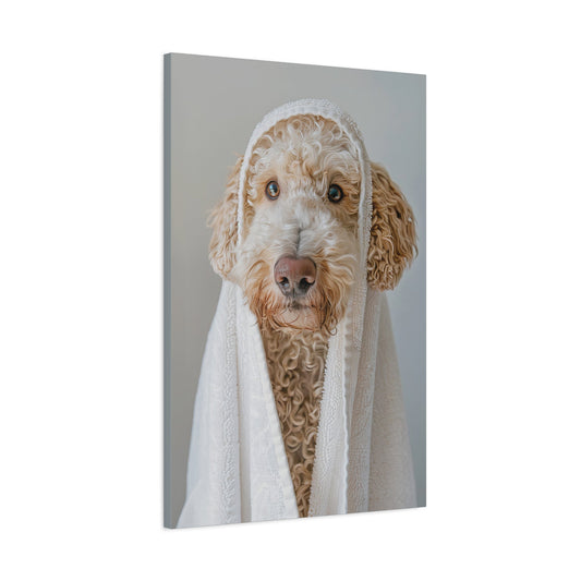 Custom Dog ArtGoldedoodle Spa Canvas Wall Art - Pampered Pup Bathroom Decor