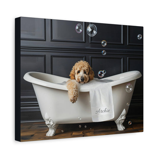 Custom Dog Art Goldendoodle Bath Art | Personalized Goldendoodle Gift | CustomDogArt.com | 2024