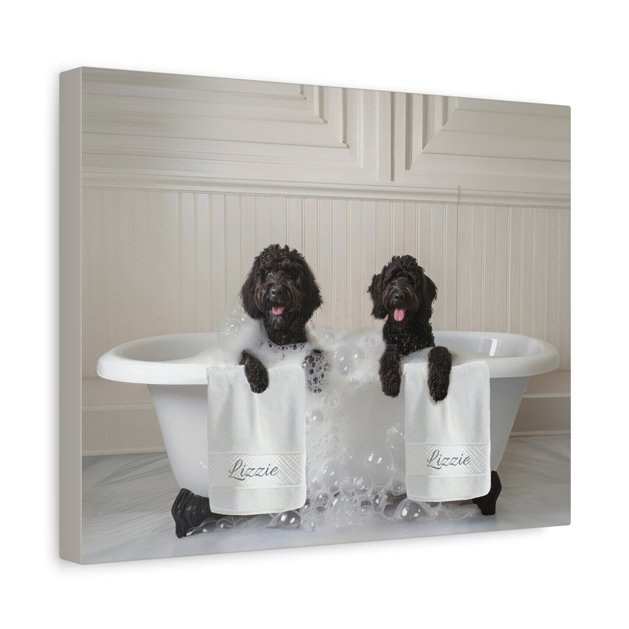 Custom Dog ArtGoldendoodle Bathtime Art Print