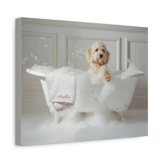 Custom Dog ArtGoldendoodle Bathtub Art - Personalized Dog Bath Art