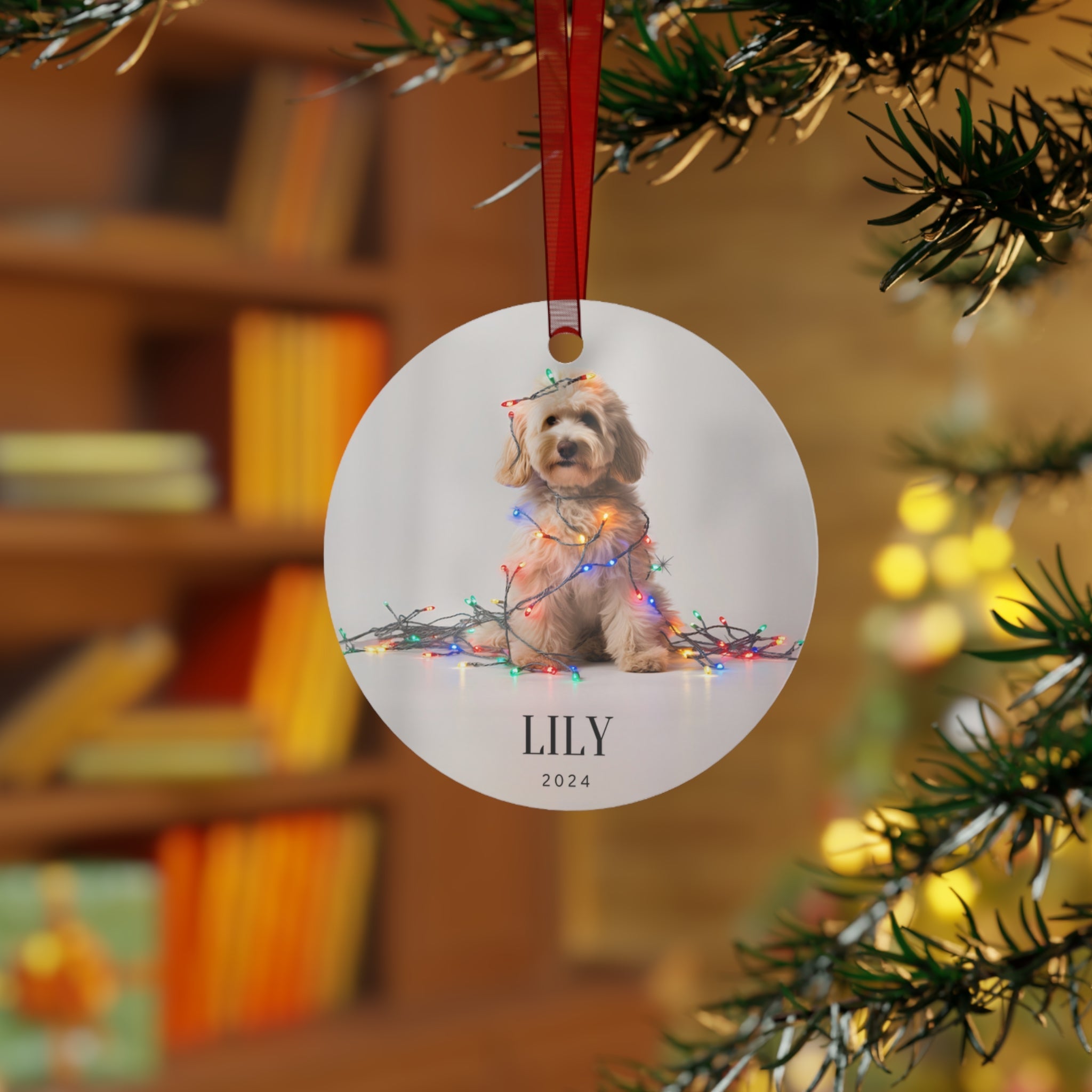 Custom Dog ArtGoldendoodle Christmas Ornament | Personalized