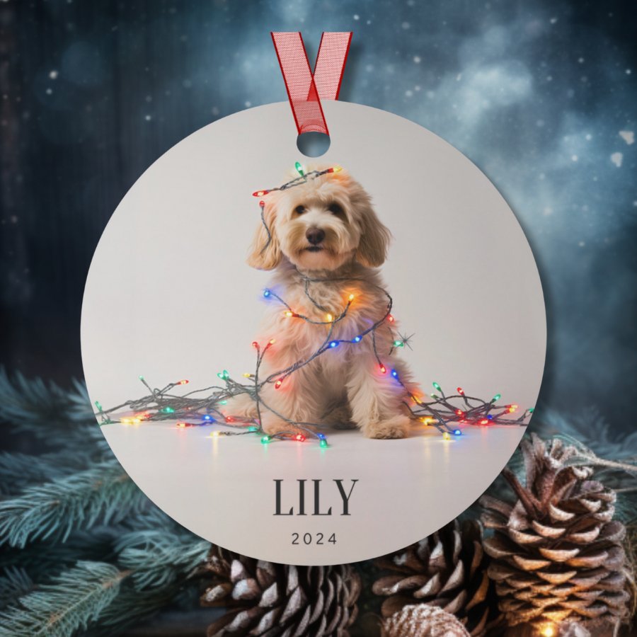 Custom Dog ArtGoldendoodle Christmas Ornament | Personalized