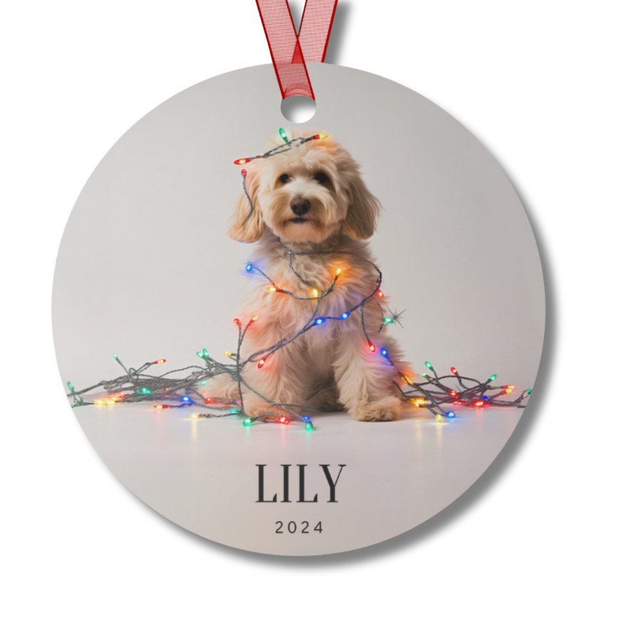 Custom Dog ArtGoldendoodle Christmas Ornament | Personalized