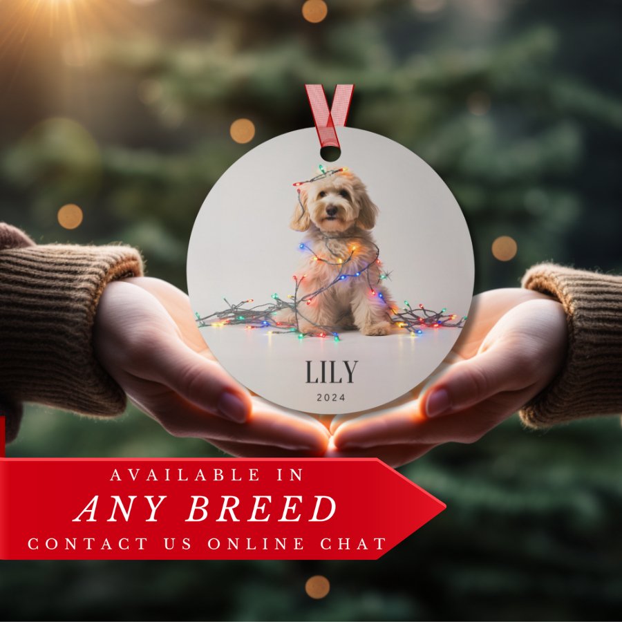 Custom Dog ArtGoldendoodle Christmas Ornament | Personalized