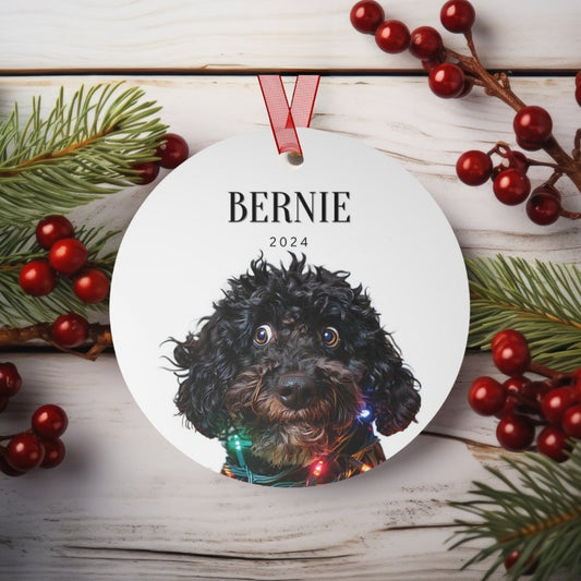 Custom Dog ArtGoldendoodle Christmas Ornament | Personalized