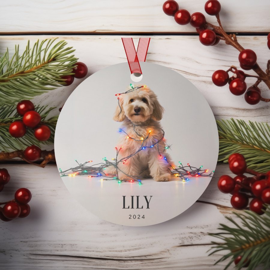 Custom Dog ArtGoldendoodle Christmas Ornament | Personalized