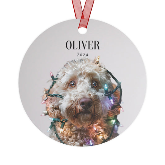 Custom Dog ArtGoldendoodle Christmas Ornament | Personalized