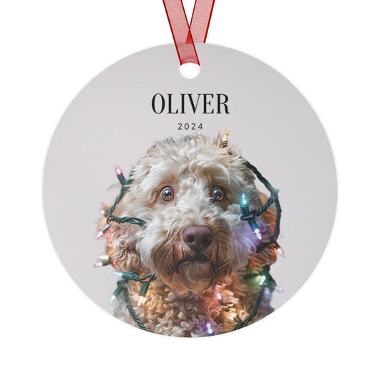 Custom Dog ArtGoldendoodle Christmas Ornament | Personalized