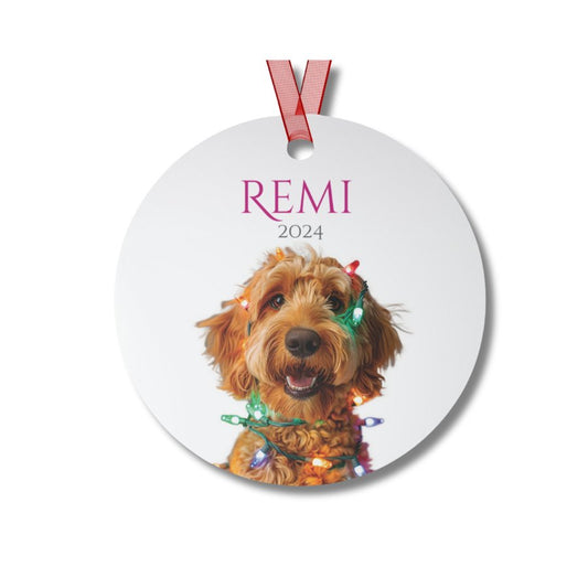 Custom Dog ArtGoldendoodle Christmas Ornament | Personalized