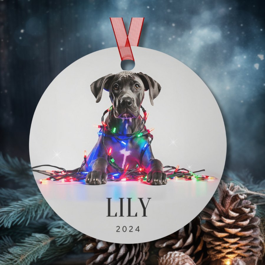 Custom Dog ArtGreat Dane Puppy Ornament | Personalized