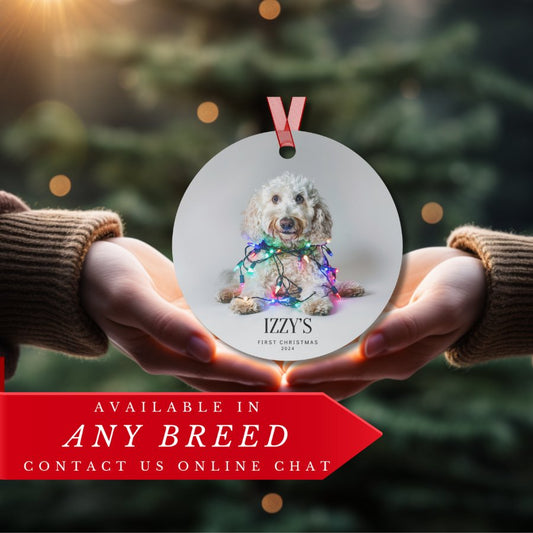 Custom Dog ArtLabradoodle Christmas Ornament | Personalized