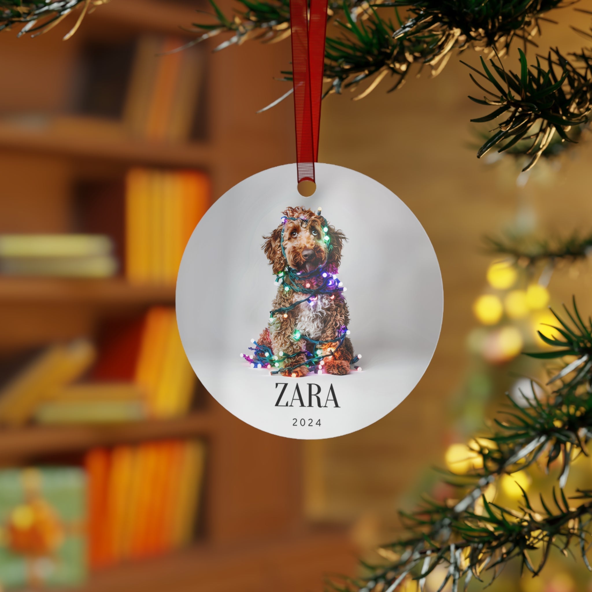 Custom Dog ArtLabradoodle Christmas Ornament | Personalized