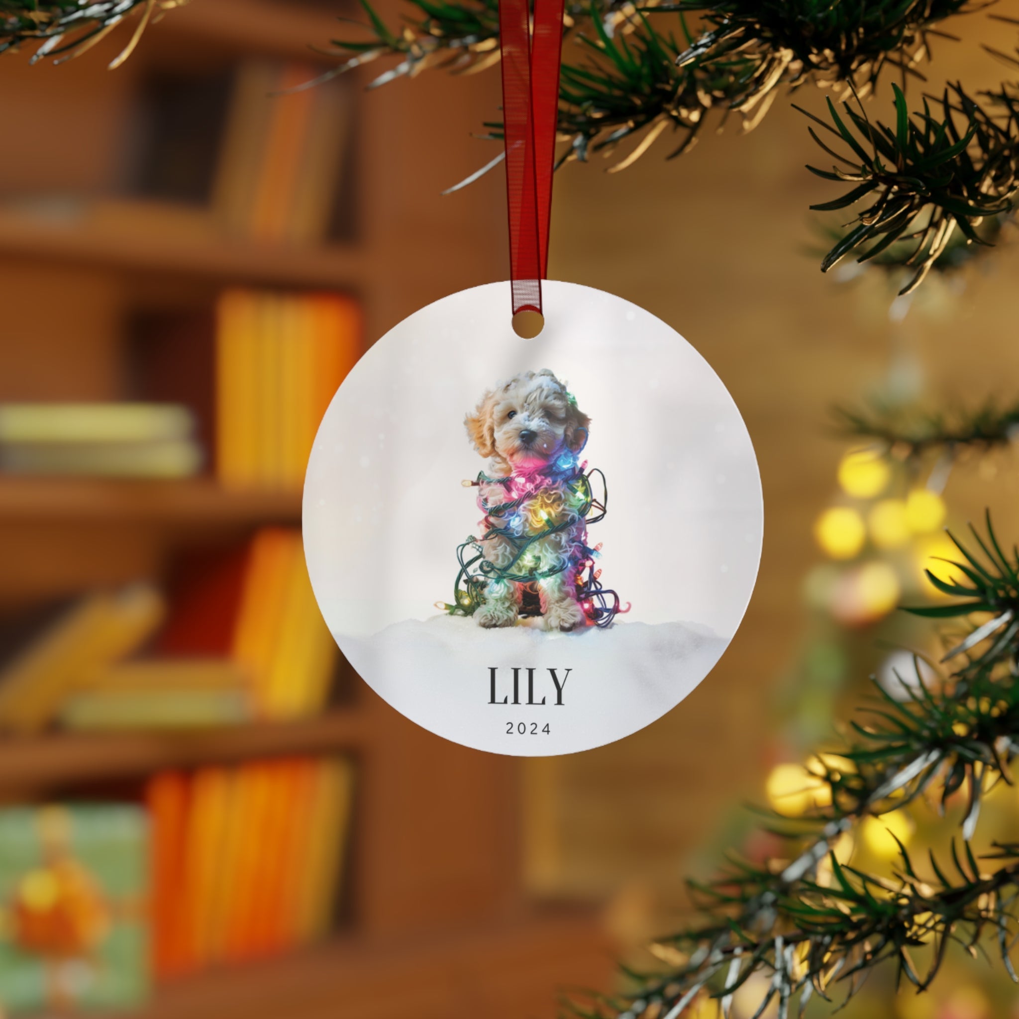 Custom Dog ArtLabradoodle Christmas Ornament | Personalized