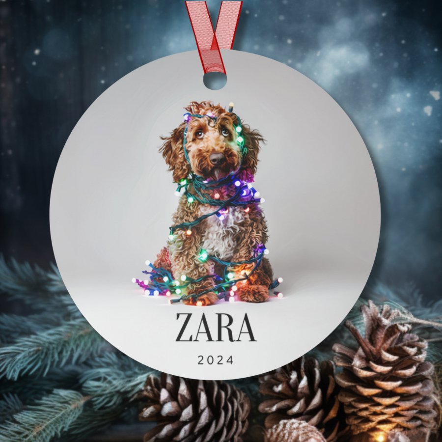 Custom Dog ArtLabradoodle Christmas Ornament | Personalized