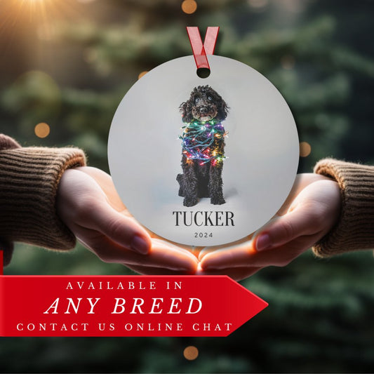 Custom Dog ArtLabradoodle Christmas Ornament | Personalized