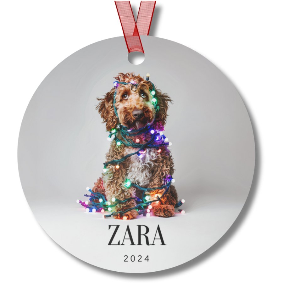 Custom Dog ArtLabradoodle Christmas Ornament | Personalized