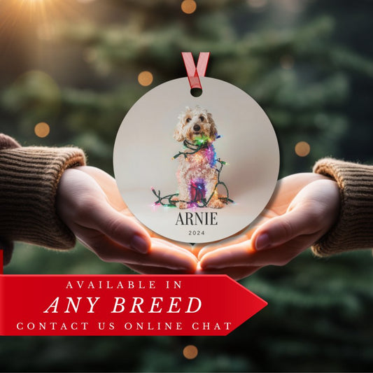 Custom Dog ArtLabradoodle Christmas Ornament | Personalized