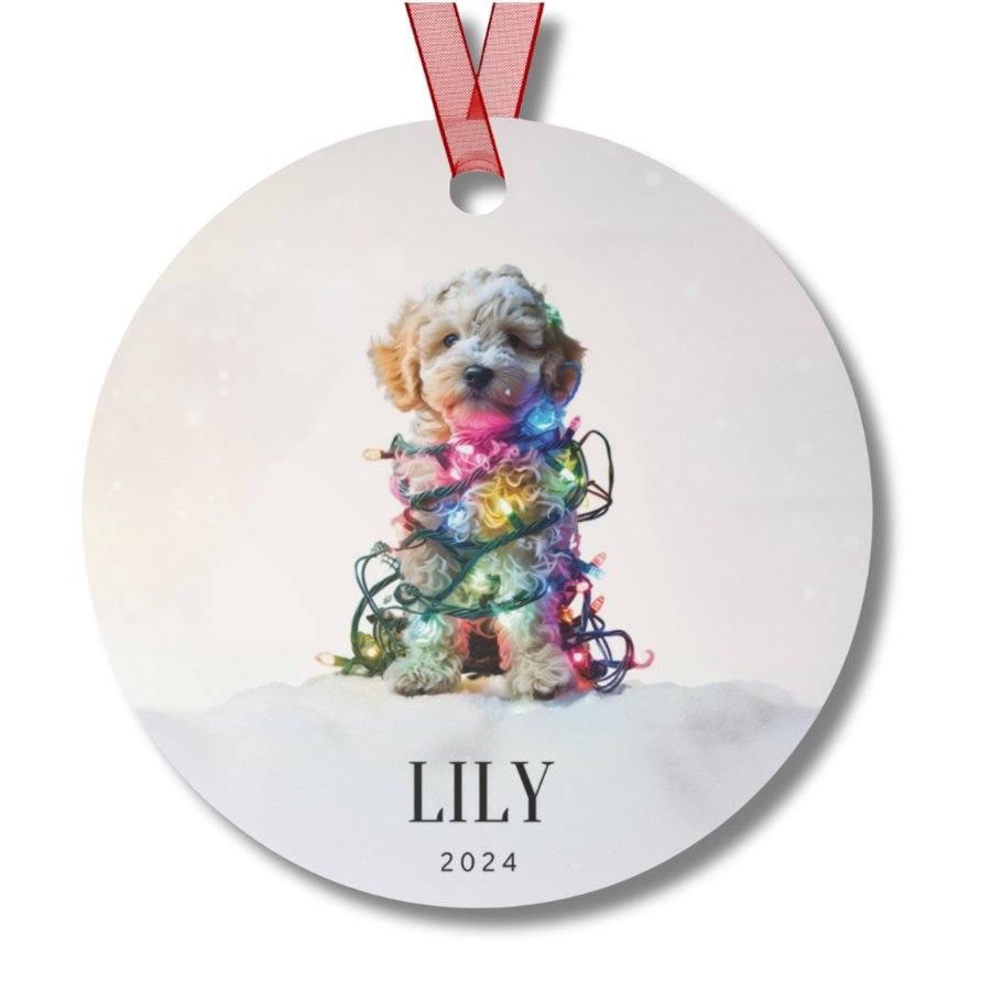 Custom Dog ArtLabradoodle Christmas Ornament | Personalized