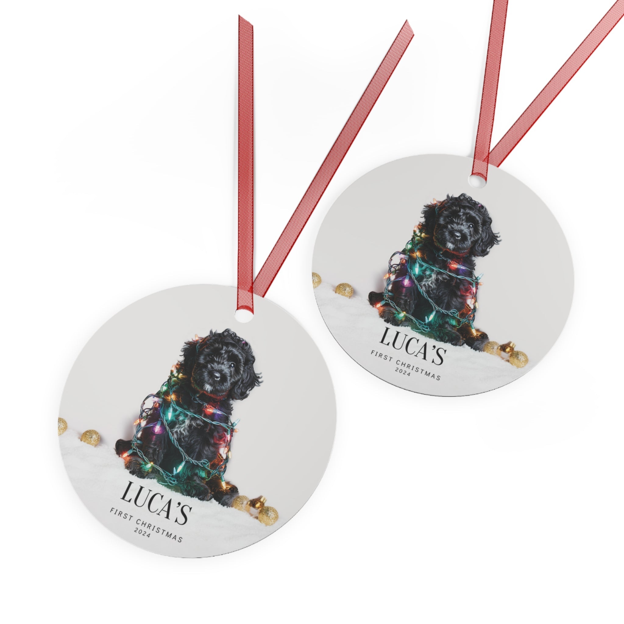 Custom Dog ArtLabradoodle Puppy Christmas Ornament | Personalized