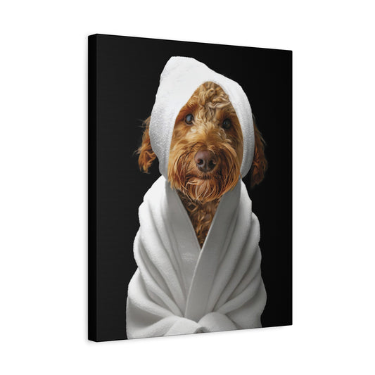 Custom Dog ArtLabradoodle Spa Canvas Wall Art - Pampered Pup Bathroom Decor