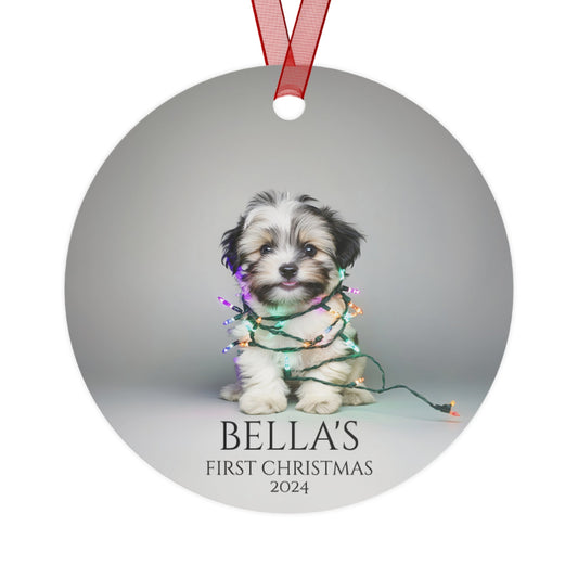 Custom Dog ArtLhasa Apso Puppy Christmas Ornament | Personalized