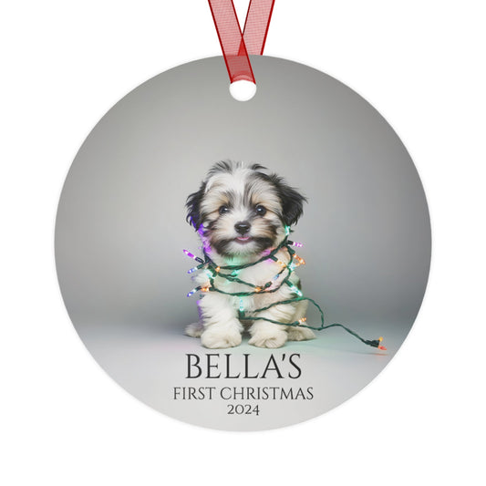 Custom Dog ArtLhasa Apso Puppy Christmas Ornament | Personalized