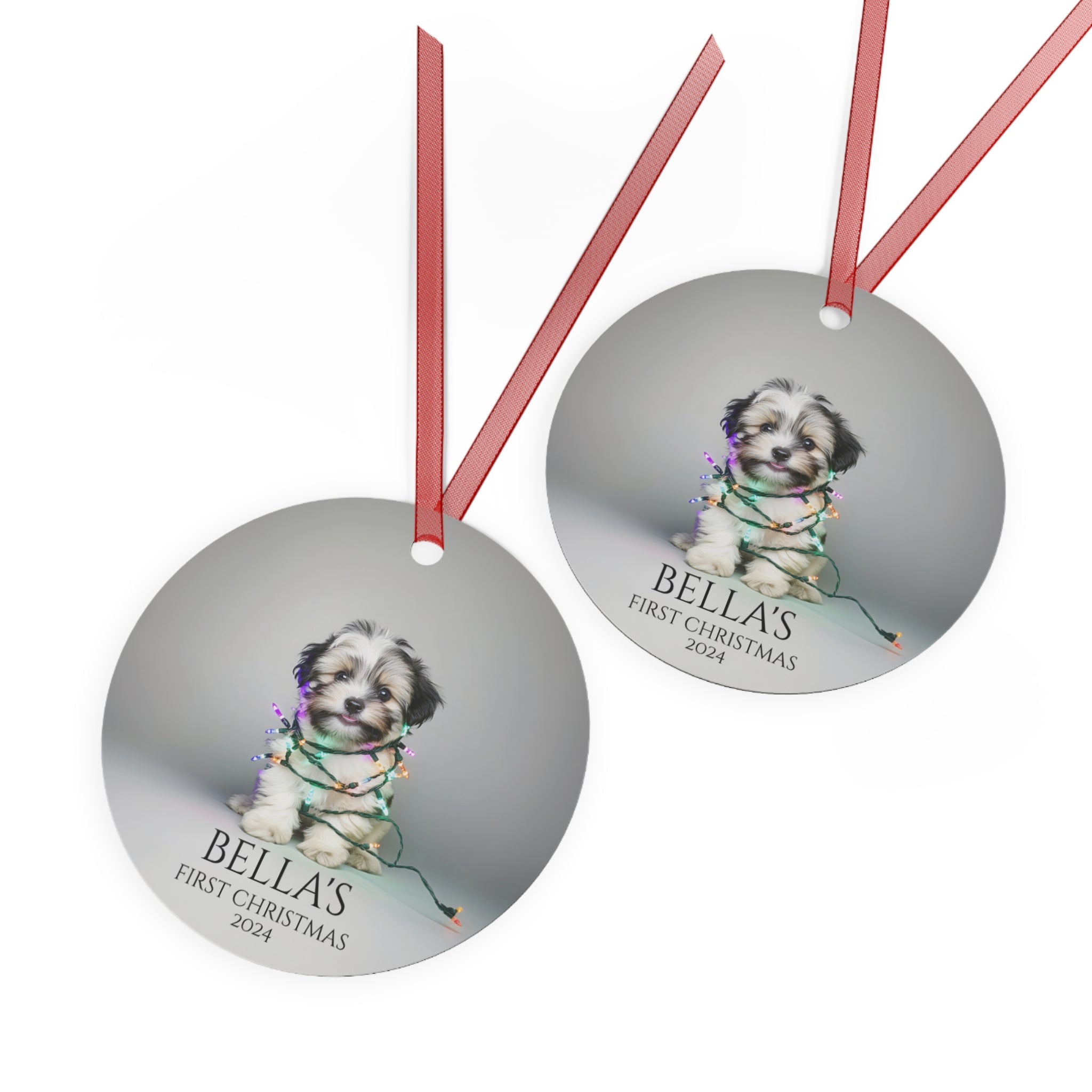 Lhasa Apso Puppy Christmas Ornament Personalized Custom Dog Art