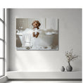 Load image into Gallery viewer, Custom Dog ArtLuxurious Labradoodle Bubble Bath Canvas - Pampered Pup Bathroom Decor
